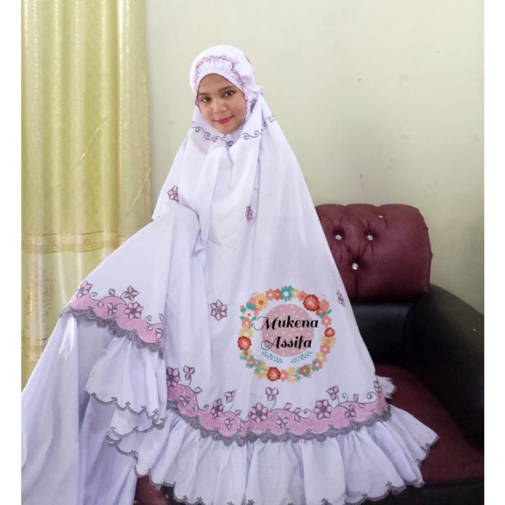 mukena mewah bordir  mewah rempel bordir bukittinggi