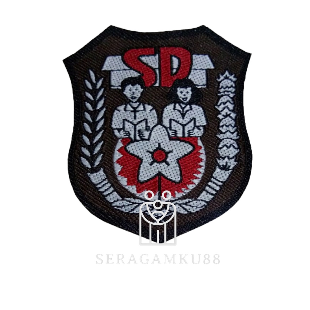 Awet Badge Logo Bet Saku Seragam Sekolah Tk Sd Smp Sma Sltp Slta Logo Merah Putih Woven Bordir