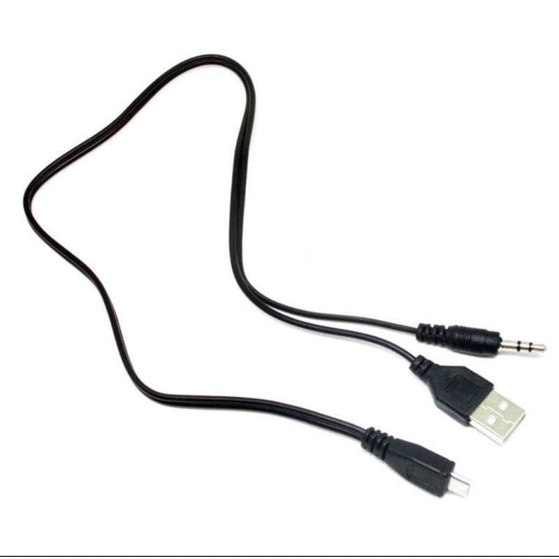Kabel micro USB to aux 3,5mm + usb male audio splitter