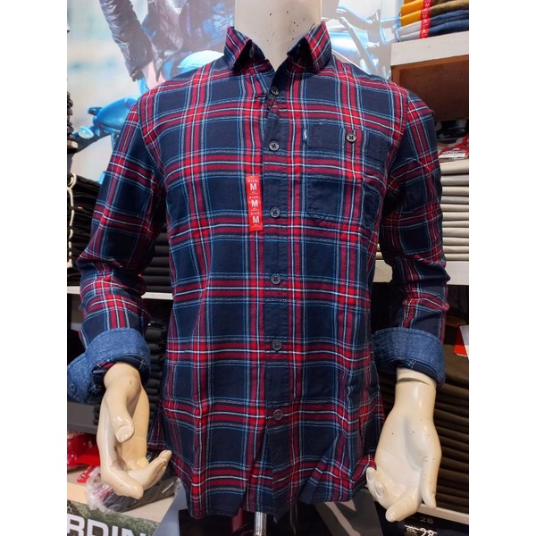 KEMEJA CARDINAL JEANS PRIA ORIGINAL LENGAN PANJANG NAVY MERAH