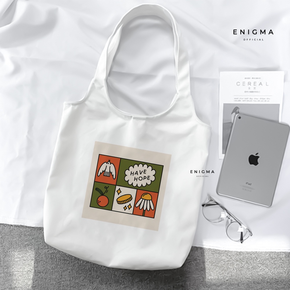 TERBARU TOTEBAG KANVAS PREMIUM ENIGMA TAS WANITA TOTE BAG WANITA TOTEBAG AESTHETIC