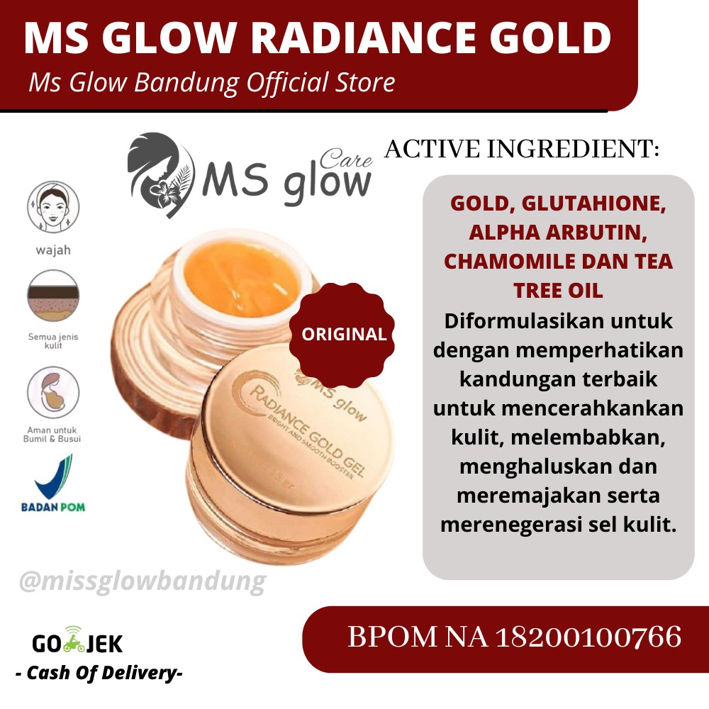 MS GLOW RADIANCE GOLD SKINCARE PENCERAH WAJAH WHITENING BANDUNG OFFICIAL STORE
