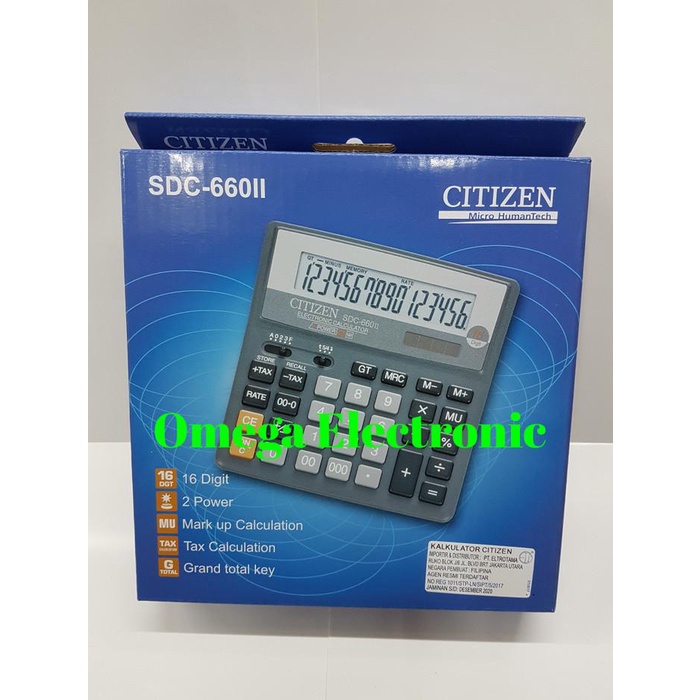 

PROMO! ORIGINAL CITIZEN SDC-660ll Kalkulator Meja Desktop SDC 660 16 Digit |Kalkulator