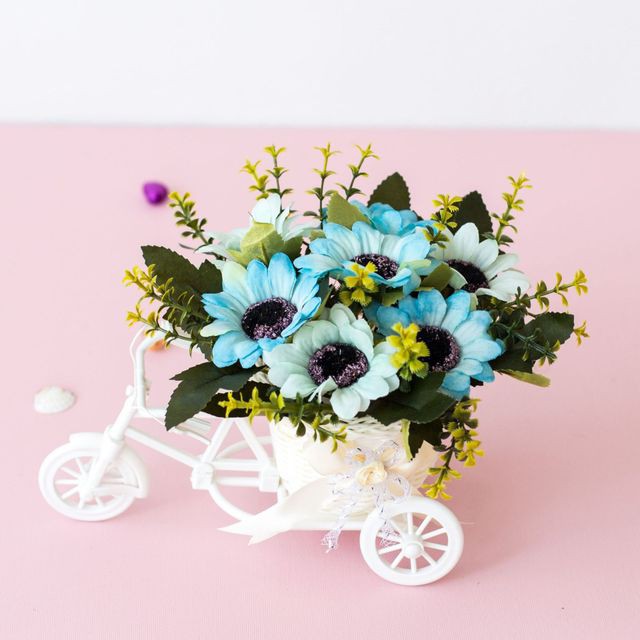 Sepeda Bunga dekorasi Bunga plastik-PS-SB Biru