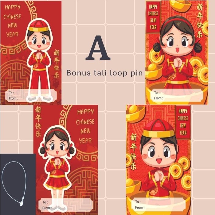 Jual Hangtag Kartu Ucapan Imlek Paket A Chinese New Year Label Tag Imlek Gift Tag