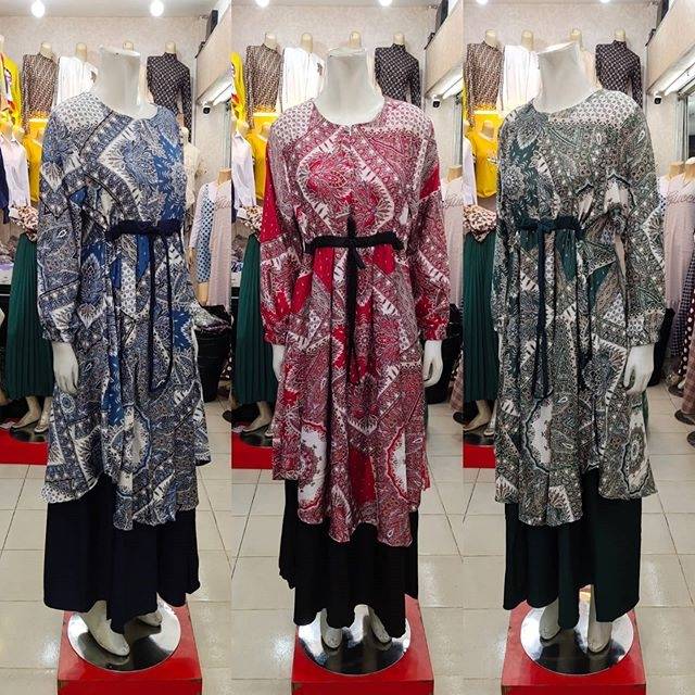 ?longdress gamis muslim  premium bangkok motif batik?real pic n video
