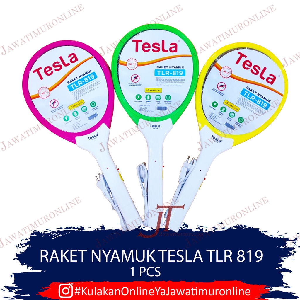 Raket Nyamuk Cas Kabel Lepasan Super Murah TESLA TS 819 - Raket Nyamuk Tesla