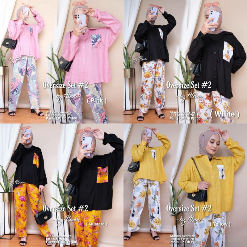 [size jumbo] oversized daily set jumbo LD 150cm - setelan tunik dan celana rayon viscose