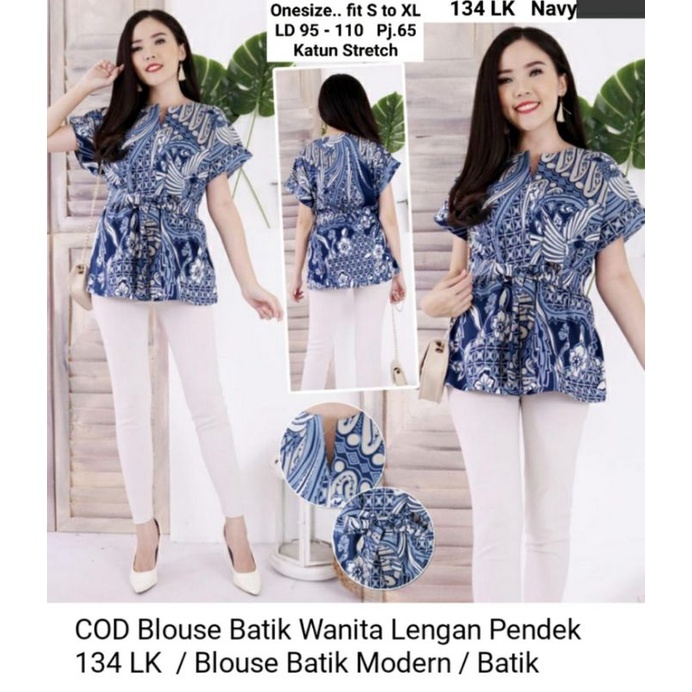 BLOUSE Batik wanita lengan pendek