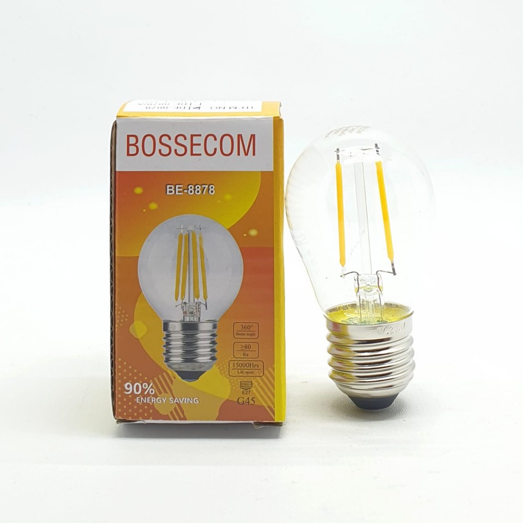 BSC BE-8878 2W E27 G45 2700K Kuning CLEAR Lampu Led Filamen Edison Cafe