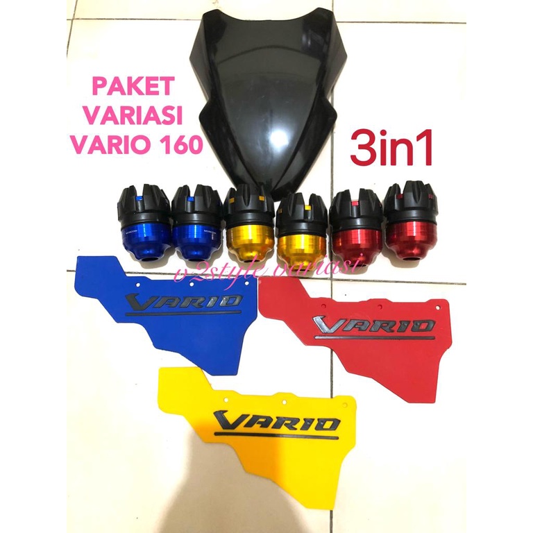 PAKET 3IN1 VISOR VARIO 160 ABS NEW + LEM 3M + MUDFLAP VARIO 160 + JALU AS RODA CNC PNP SET VARIASI ACCECORIES HONDA VARIO 160 NEW TERBARU Vario 160 Honda ORI Visor / Kedok PAKETAN MOTOR VARIO 160 NEW TERBARU KELUARAN TERBARU WINDSHIELD VARIO 160 ABS PNP