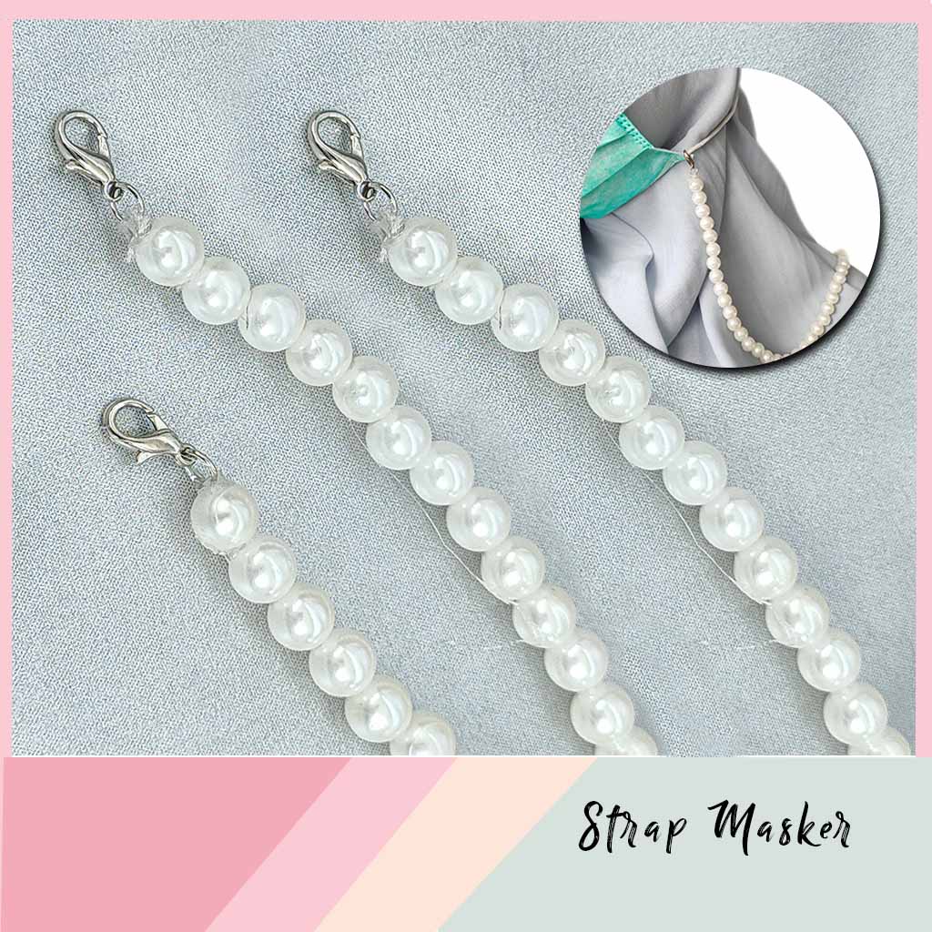 Strap Masker Mutiara Kecil Tali Gantungan Aksesoris Hiasan Pengikat
