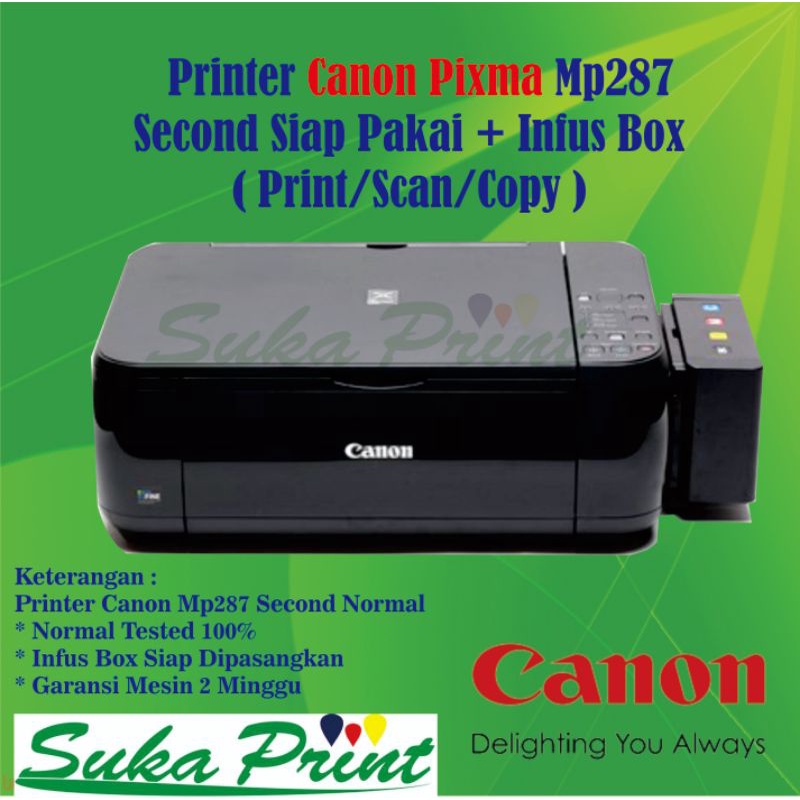 Printer Second Canon MP287 Tinta Infus Box nya Baru