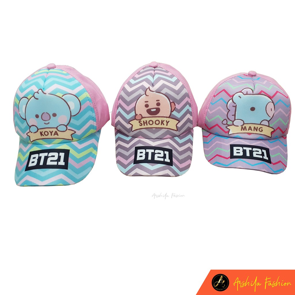 Topi Anak Sablon BTS Karakter K pop Usia 3-10 tahun