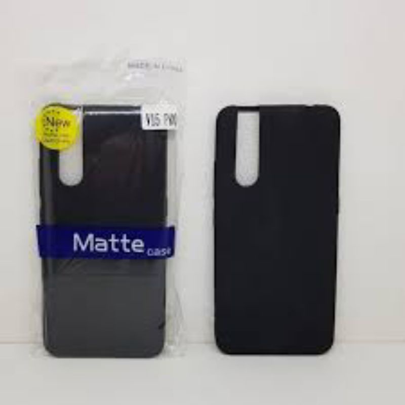 Premium Soft Case Black Matte HP Vivo V15 Pro Casing Silikon Slim Blackmatte Hitam Polos Murah