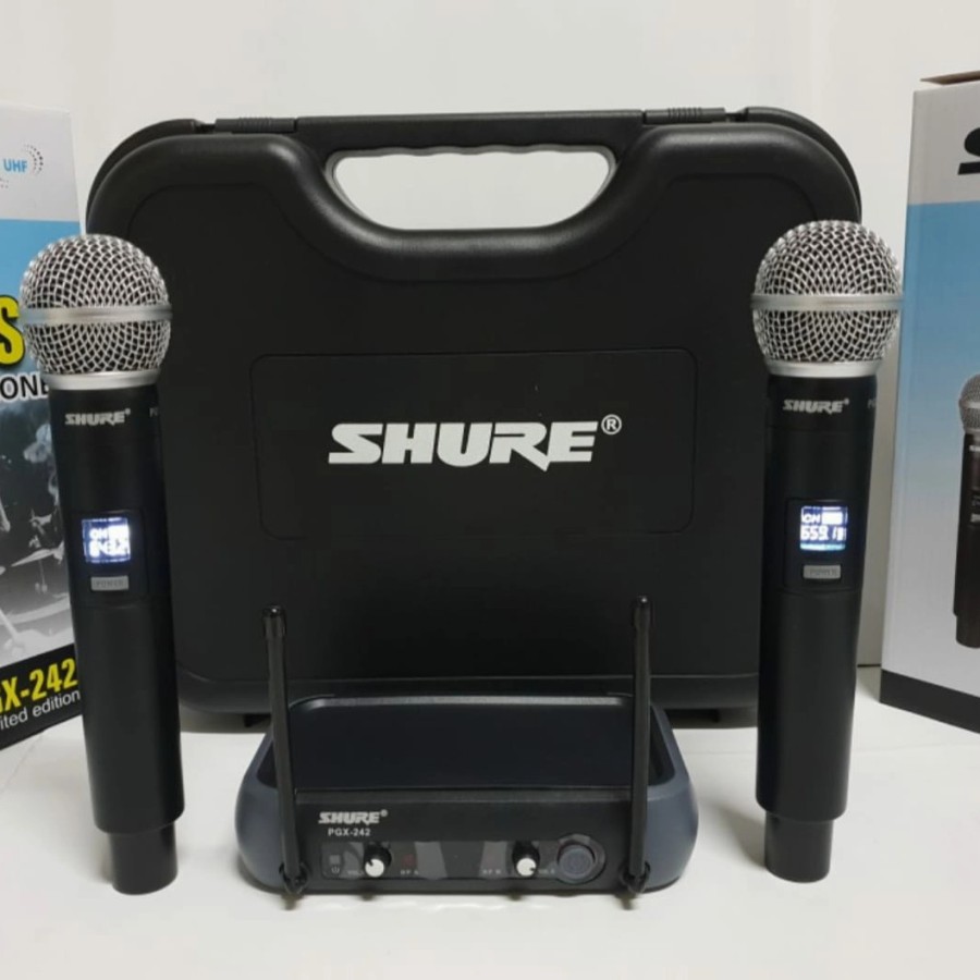 Mic wireless shure PGX 242 ( Pegang + Pegang ) ( Pegang + Jepit Headset ) ( Jepit + Headset )