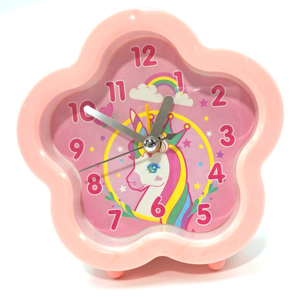 Jam Beker Alarm Clock Unicorn Mini Unik 3 Varian Warna Bentuk Daun