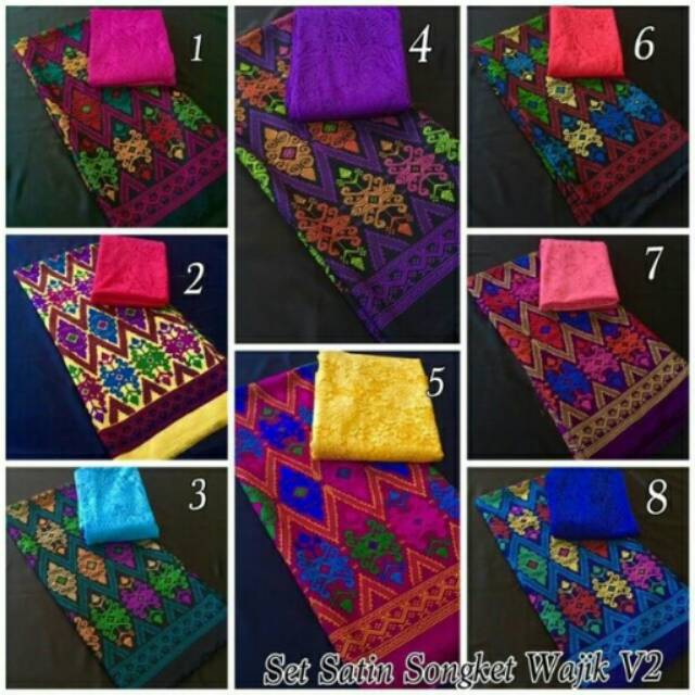 Set satin  songket new