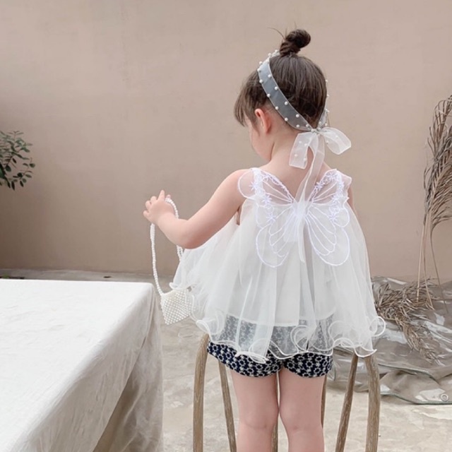 Baju anak perempuan Lucu Atasan Anak Butterfly Wings - sayap Lucu import