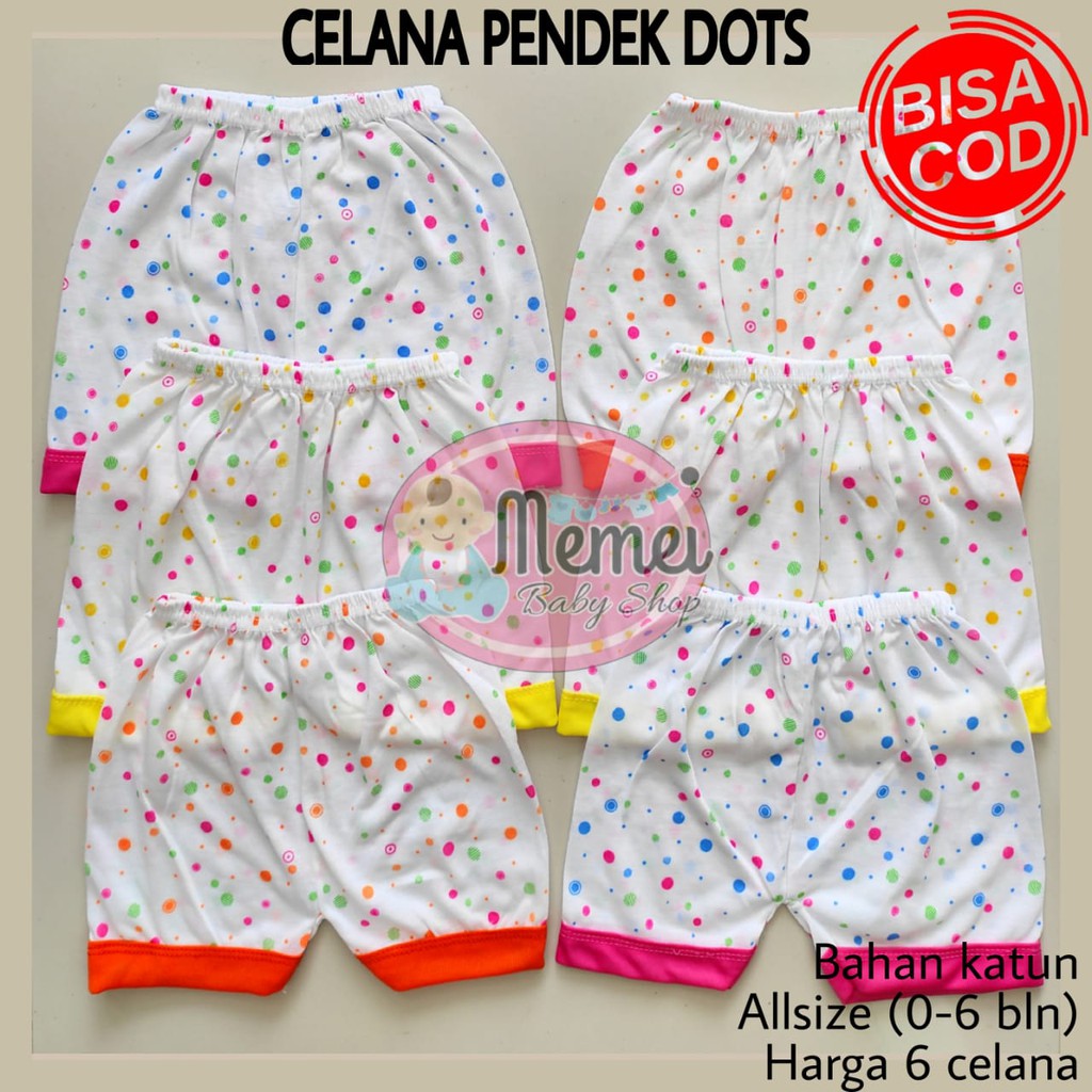 1 LUSIN (12 pcs) Celana bayi pendek POLKADOT harga grosir