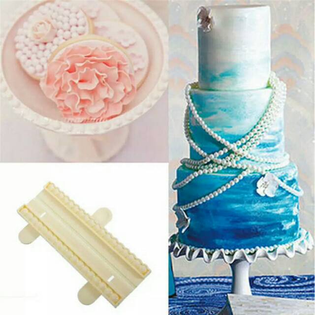 cetakan kue fondant mutiara pearl beads plunger Rolling pin modelling icing silmat huruf duyung ikan