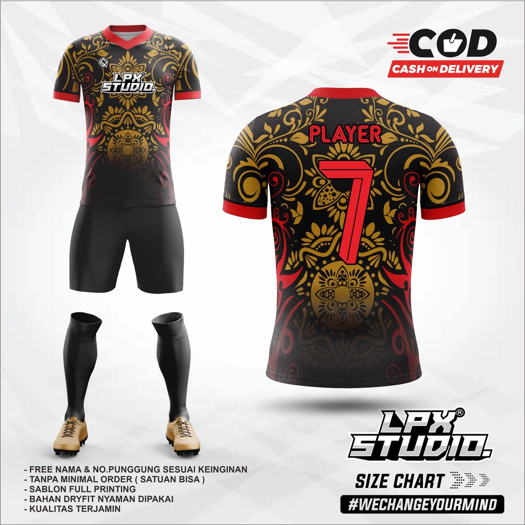 Jersey Futsal Custom Gold Borneo Custom Free Name