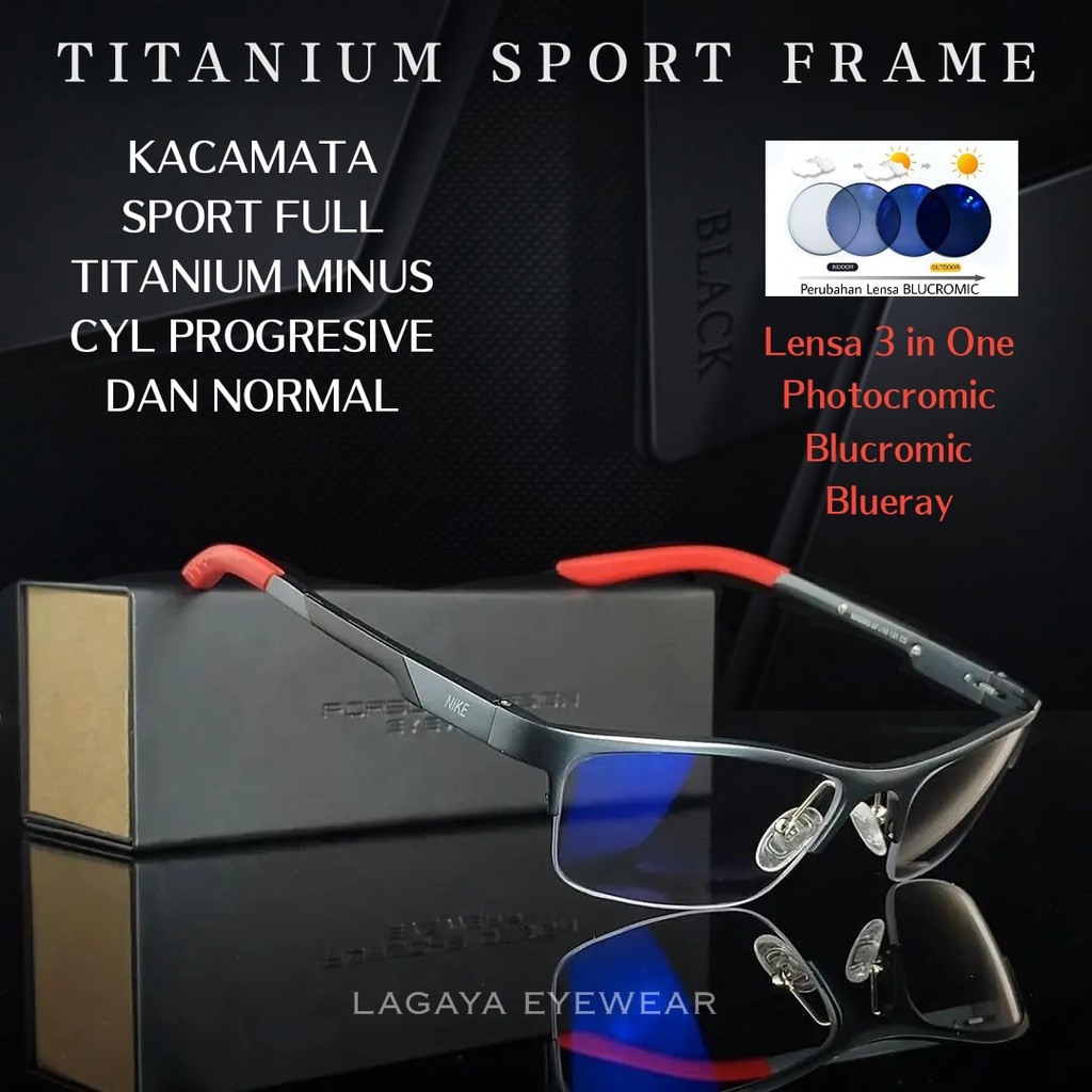 FRAME KACAMATA FASHION PRIA KEREN NK 5053 FRAME TITANIUM COSTUME LENSA BLUECROMIC