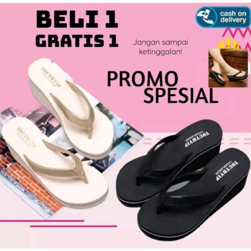 SANDAL WEDGES AUREL TERMURAH/SANDAL WEDGES AUREL BELI 1 GRATIS 1