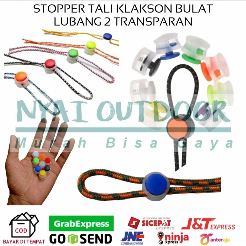 stopper bulat bening warna warni stoper tali sepatu tali masker