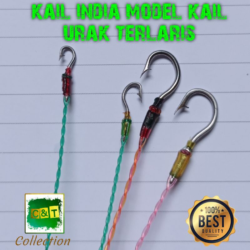 Kail Pancing Urek Belut Pancing Belut Kail Belut India Bahan Baja ( Satu Set)