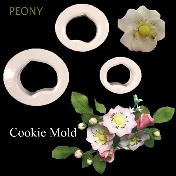 Fondant Cutter - Cetakan Fondant Rose Petal Shape (3pcs)