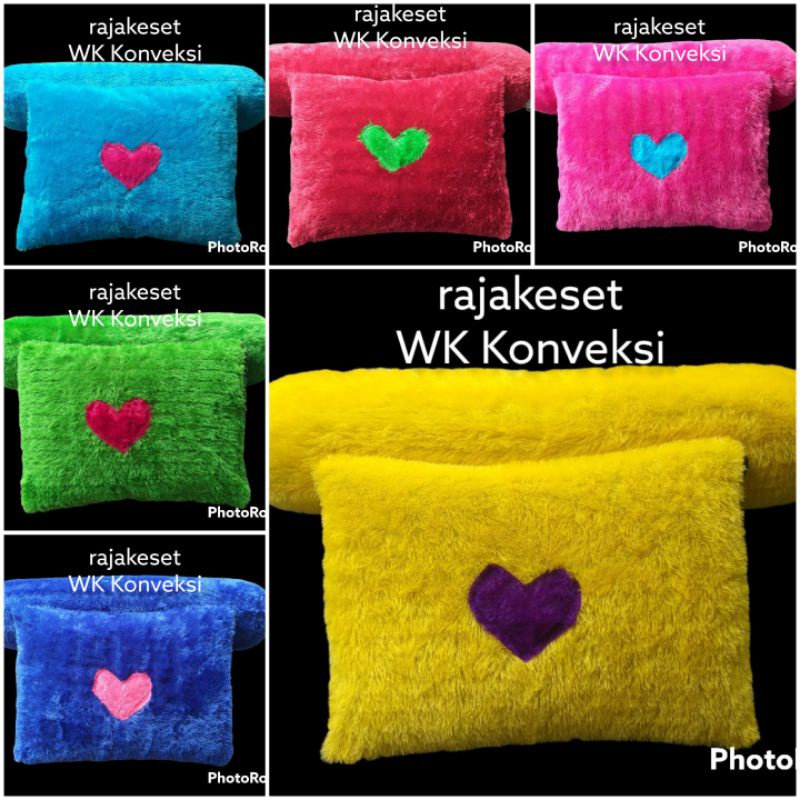 SET sarung bantal bulu ( 1 Sarung bantal bulu + 1 Sarung guling bulu)