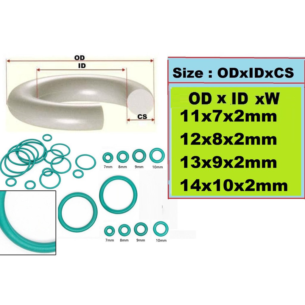 New High Quality Oring O ring Viton ID 7 8 9 10mm Tebal W 2mm Mantaffffff
