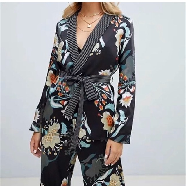 SALE One Set Floral Stripe (Blazer + pants) by Cliona Couture Original