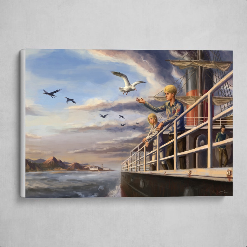 Poster Anime Art Print "Attack on Titan" ARMIN ARLERT, ANNIE LEONHART (3:2) Canvas