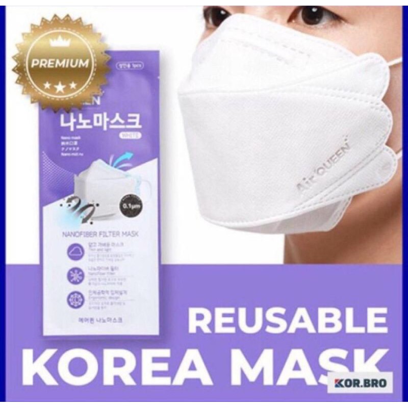 Masker Air Queen Nano Filter Mask Made in Korea Reuseable