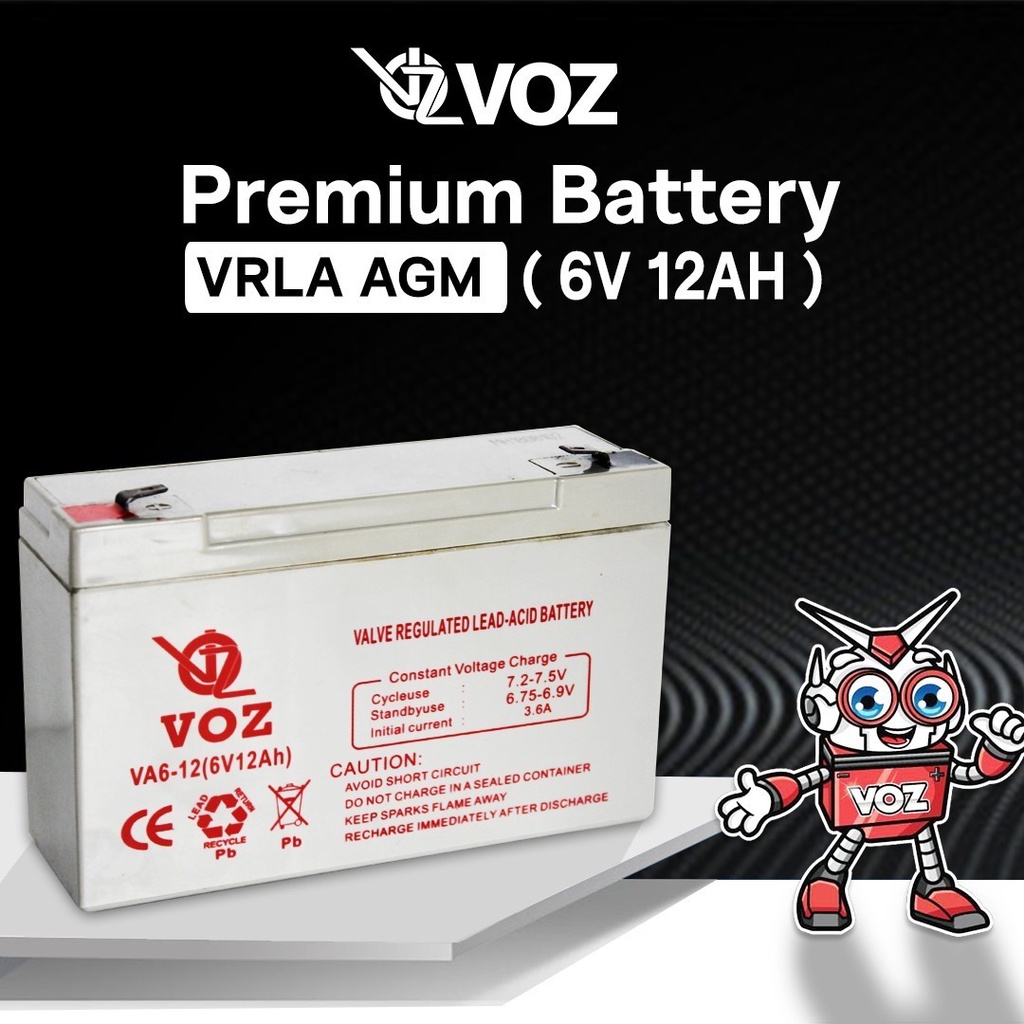 VOZ VRLA 6V 12Ah | Aki Timbangan /Aki kering/Aki VRLA