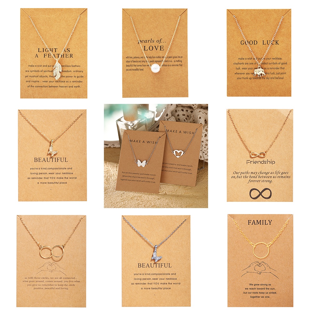 Kalung Rantai Desain Kupu-Kupu Warna-Warni Untuk Wanita