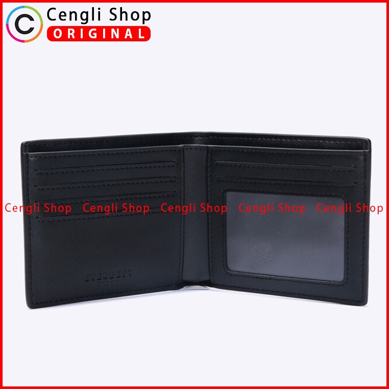 DOMPET KULIT PRIA EVERBEST ORIGINAL BRANDED ASLI HITAM EM01