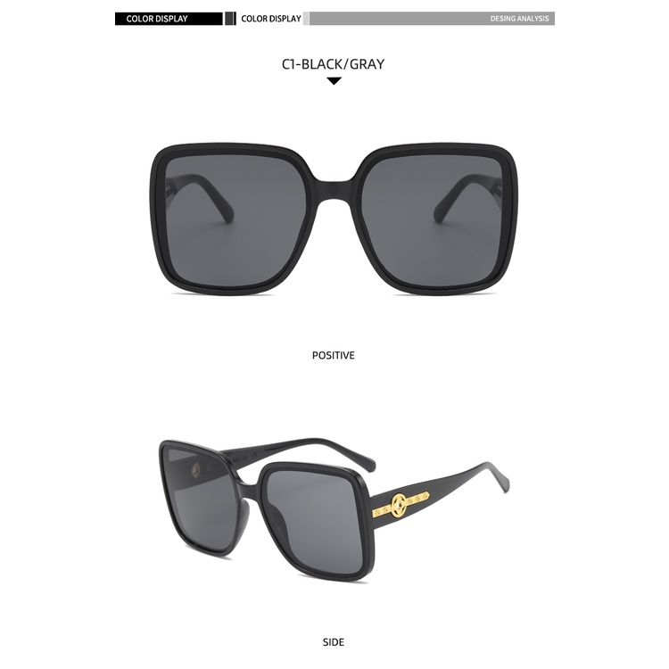 2021 new European style fashion big frame square personality sunglasses