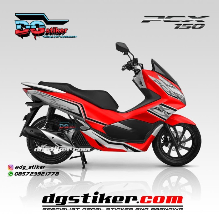 Decal Sticker Motor Pcx 150 2018 merah KTM Livery DG Stiker