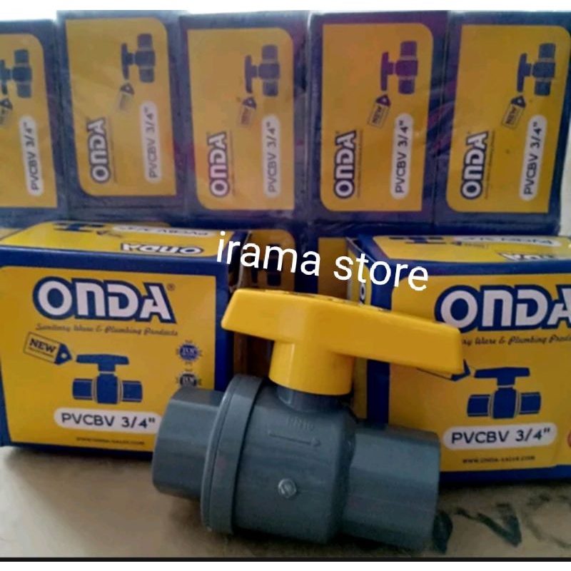 STOP KRAN ONDA PVC 3/4&quot;/BALL VALVE ONDA PVC 3/4&quot;