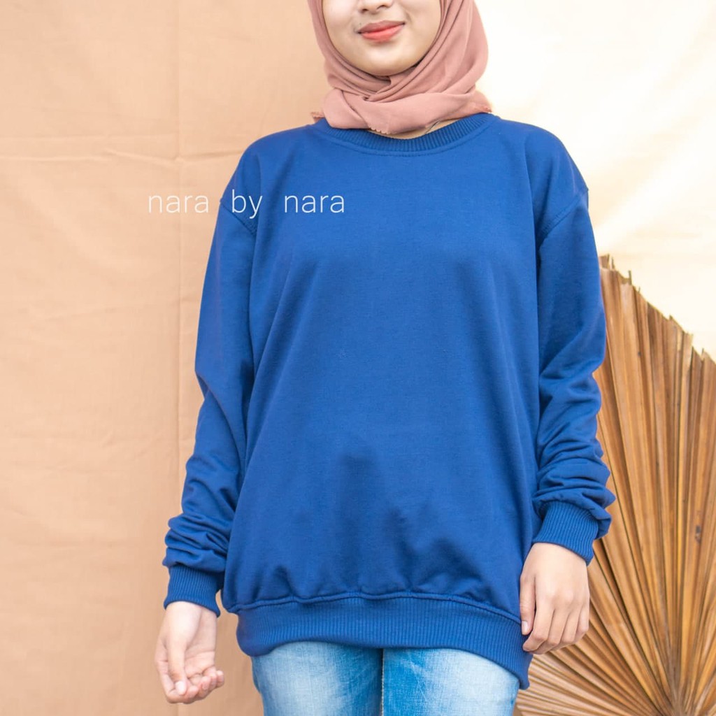 Nara Grosir - Basic Sweater l Sweater Polos l Sweater Pria dan Wanita-navy