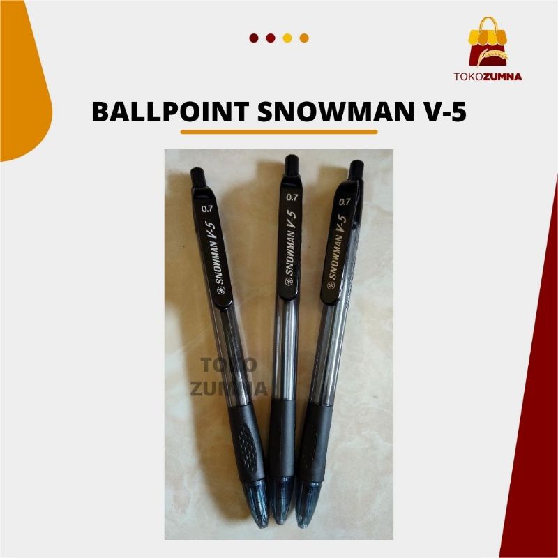 

Pulpen Snowman V5 0.7mm / Ballpoint V5 Snowman / Pen Cetek V5 Snowman Hitam