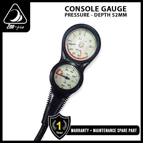 Jual Pressure Gauge Diving Console Zeepro Spg 2 In 1 Depth Selam 52Mm