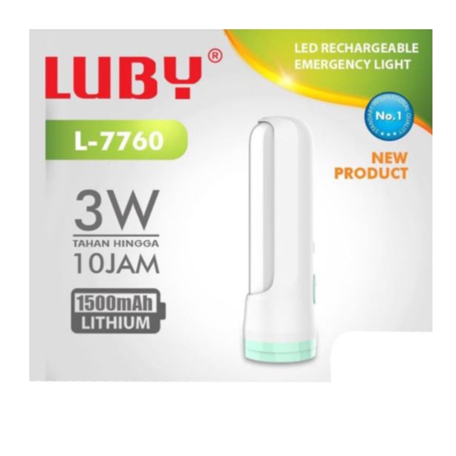 Luby L7760 Senter LED 3 Watt Tahan 10 Jam Dengan Baterai Rechargeable