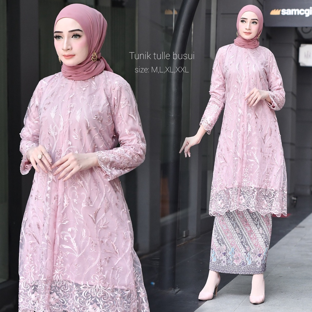 SET TUNIK BUSUI//SET BROKAT TULLE MODERN BUSUI//SET KEBAYA BUSUI//KEBAYA BUSUI//TUNIK BROKAT BUSUI T