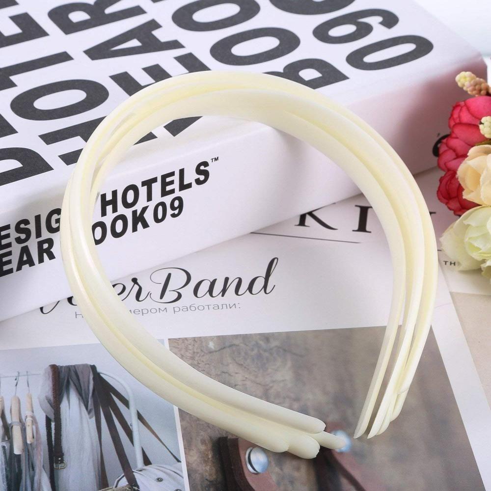 NEEDWAY Bando Karet Rambut Plastik Baru Putih Fashion Ada Gigi Hairband