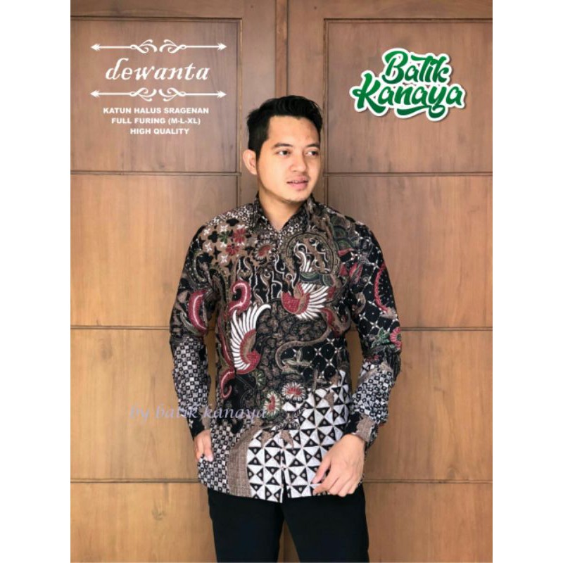 Kemeja Batik Lengan Panjang DEWANTA Batik Pria Lapis Furing