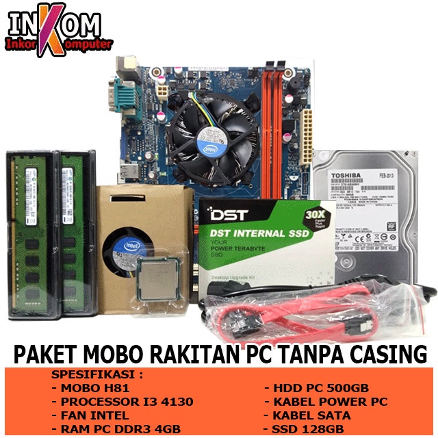 Mainboard Mobo Motherboard Paket Lengkap LGA 1150 H81